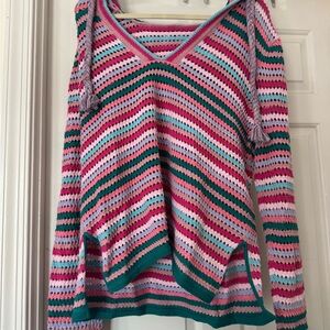 Faherty B.yellowtail Crochet Hoodie NWOT